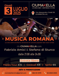 Musica Romana da CIUMAKELLA Ristorante a Roma Garbatella - 10 Luglio 2025 con Fabrizio Amici e Stefano di Sturco
