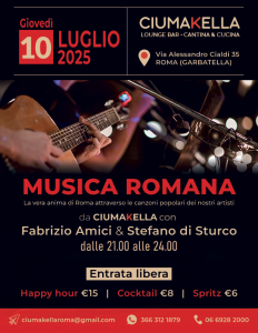 Musica Romana da CIUMAKELLA Ristorante a Roma Garbatella - 10 Luglio 2025 con Fabrizio Amici e Stefano di Sturco