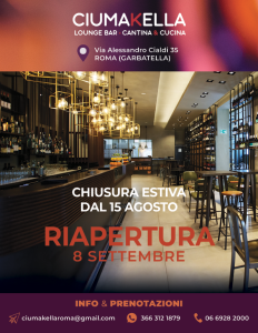 CIUMAKELLA Ristorante a Roma Garbatella - chiusura estiva dal 15 Agosto 2025