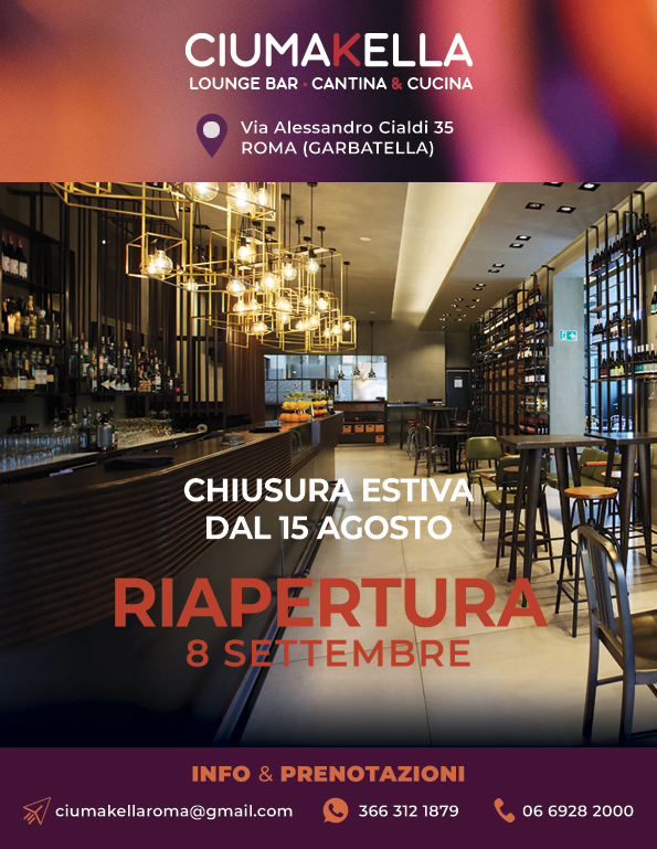 CIUMAKELLA Ristorante a Roma Garbatella - chiusura estiva dal 15 Agosto 2025