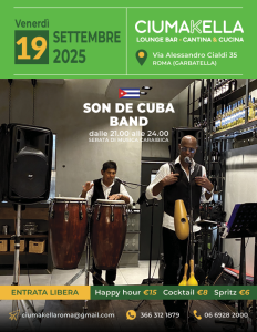 Musica Caraibica da CIUMAKELLA Ristorante a Roma Garbatella - 8 Agosto 2025 con Son de Cuba Band