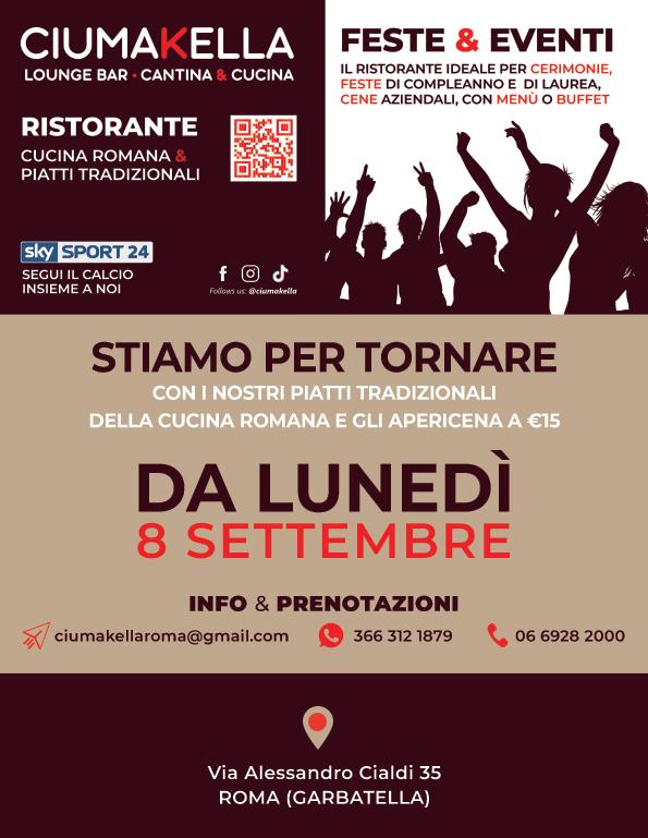 Ciumakella ristorante con cucina romana e Lounge Bar a Roma Garbatella