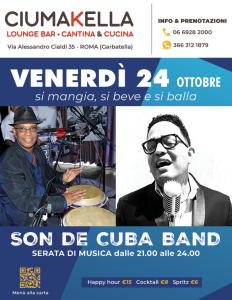Musica Caraibica da CIUMAKELLA Ristorante a Roma Garbatella - Tutti i venerdì con Son de Cuba Band