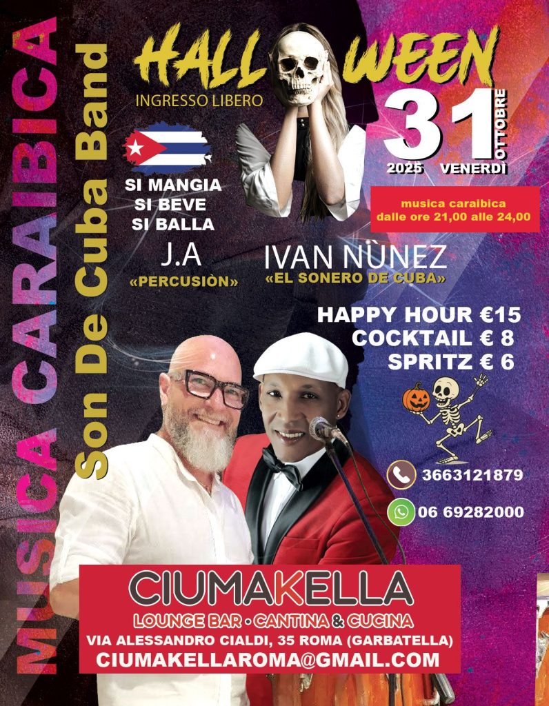 Musica Caraibica da CIUMAKELLA Ristorante a Roma Garbatella - Tutti i venerdì con Son de Cuba Band