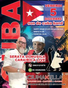 Musica Caraibica da CIUMAKELLA Ristorante a Roma Garbatella - Tutti i venerdì con Son de Cuba Band