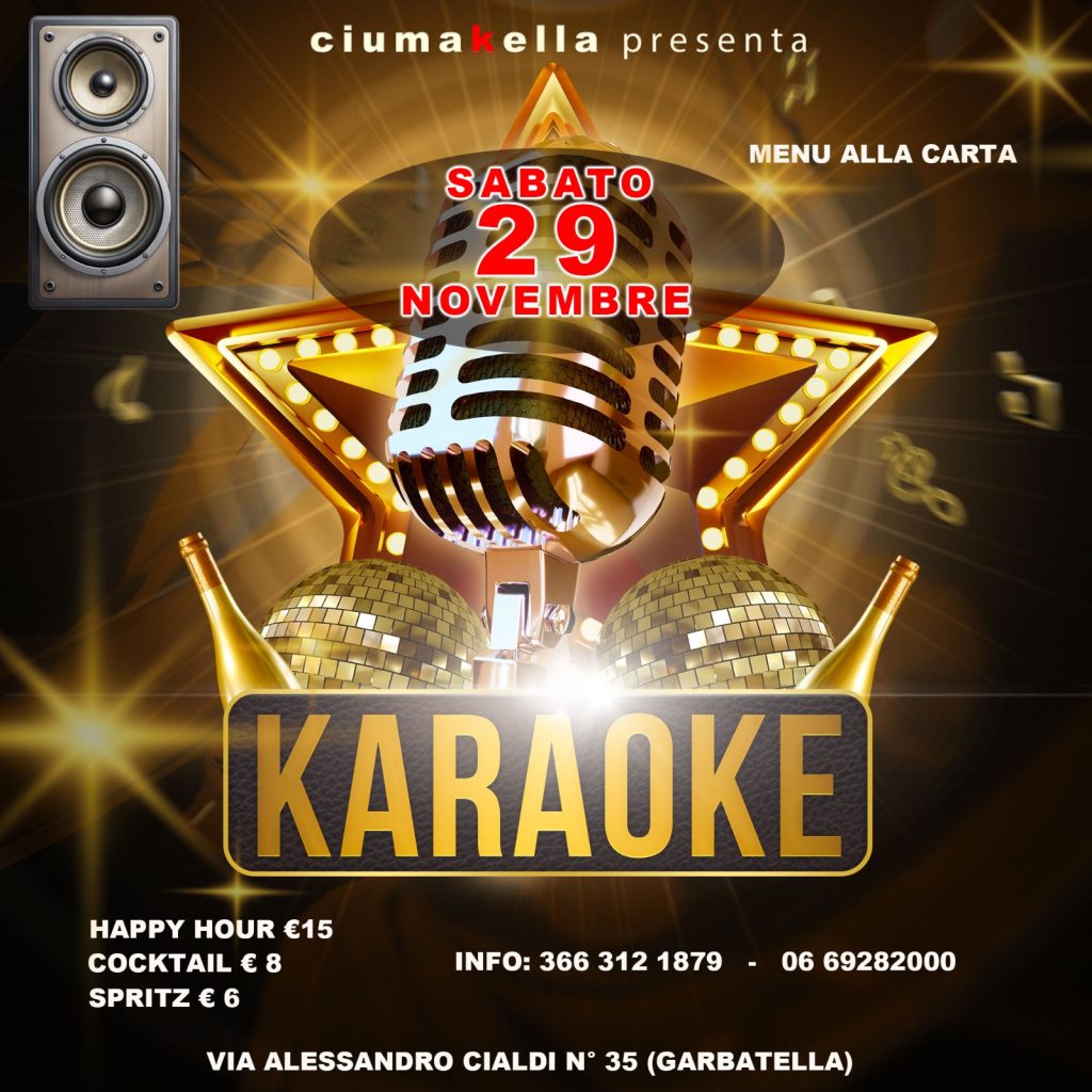 Musica con Karaoke - Ristorante a Roma Garbatella in via Alessandro Cialdi 35