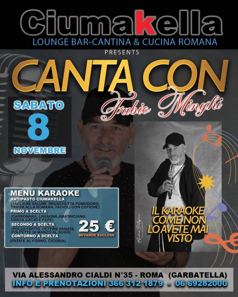 Musica con Karaoke di Fabio Minghi - Ristorante a Roma Garbatella in via Alessandro Cialdi 35