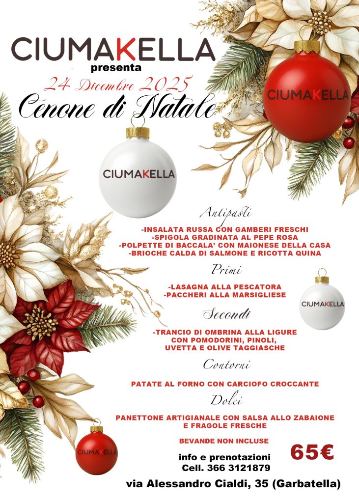 Ciumakella Ristorante Garbatella Roma - Cenone di Natale 2025