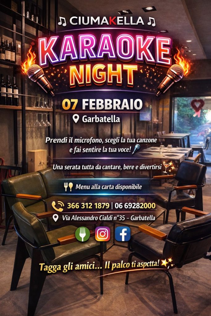 Karaoke al Ristorante Ciumakella a Roma Garbatella